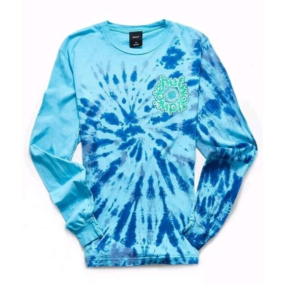 HUF Other - HUF Vibrations T-Shirt Mens Size Large Long Sleeve Tie Dye Graphic